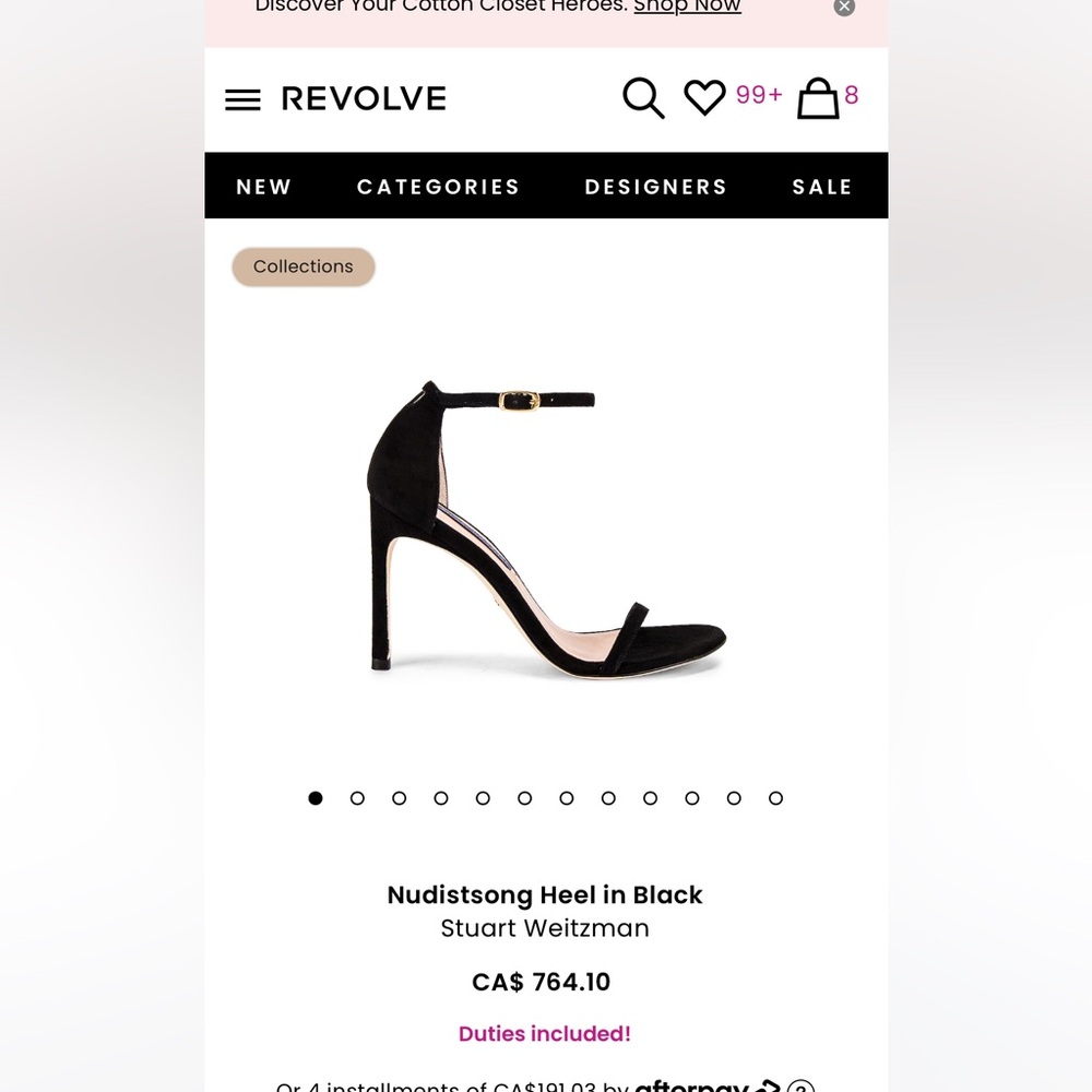 Stuart Weitzman nudistsong black suede heels size 8